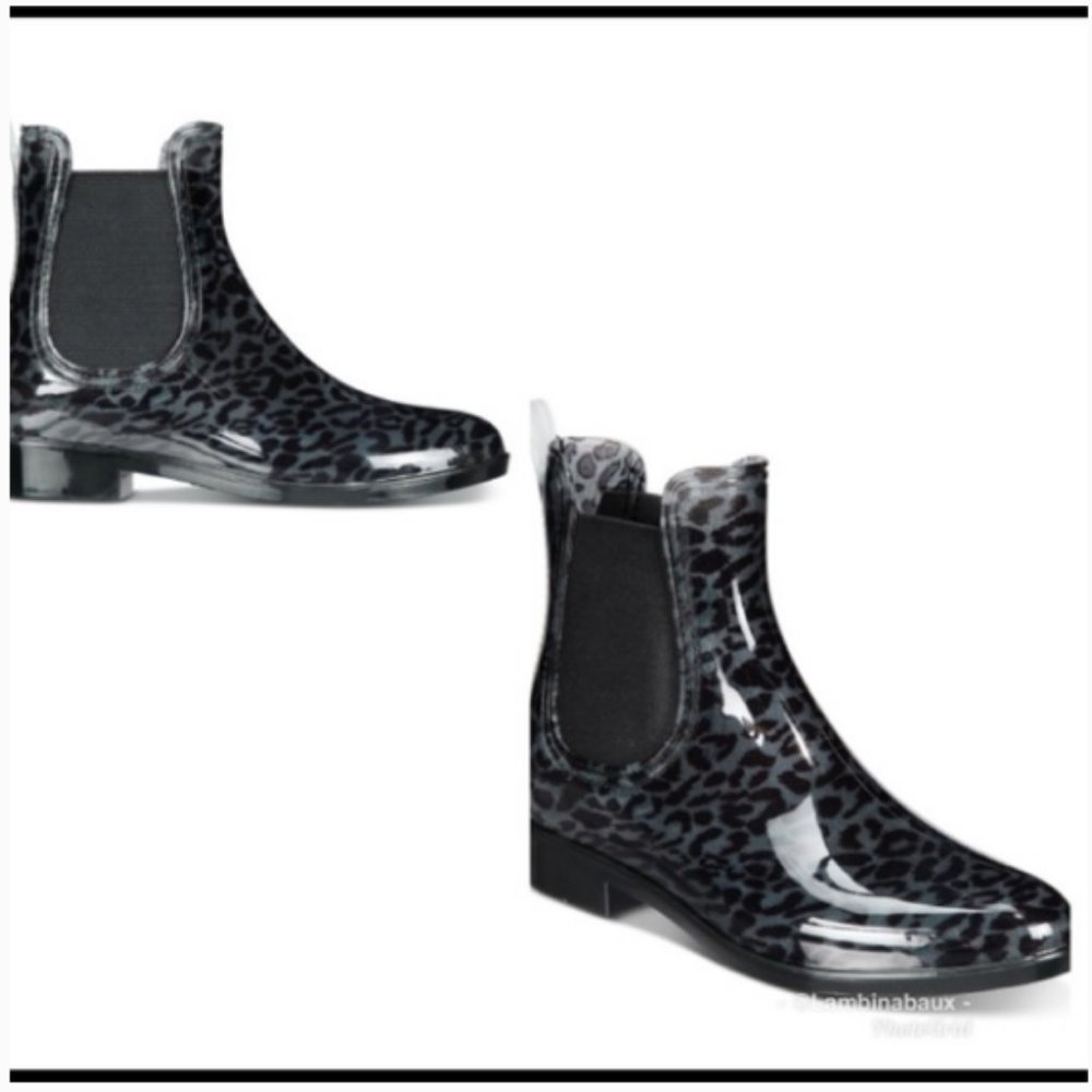 INC International Concept Black Raelynn Ankle Rainboots - 10